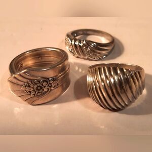Elegant Sterling Silver Ring Set